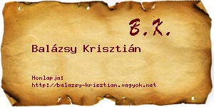 Balázsy Krisztián névjegykártya