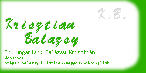 krisztian balazsy business card