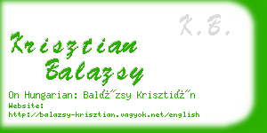 krisztian balazsy business card